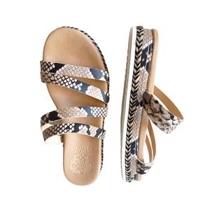 Vince Camuto Rallsa Women's Faux Snakeskin Strappy Flatform Slide Sandals